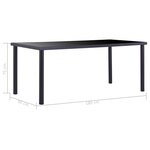 vidaXL Table à manger Noir 180x90x75 cm Verre trempé