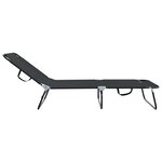 vidaXL Chaise longue pliante 2 Pièces Noir 56 x 189 x 87 cm tissu