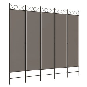 vidaXL Cloison de séparation 5 panneaux Anthracite 200x200 cm Tissu