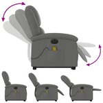 vidaXL Fauteuil inclinable de massage électrique Gris foncé Tissu