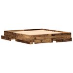 Cadre de lit vidaXL avec tiroirs en vieux bois 180x200 cm en bois reconstitué