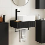 vidaXL Basin de lavage mural Noir 50 x 41 x 39 cm Bois d'ingénierie