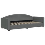 vidaXL Lit de jour avec gigogne et matelas gris foncé 90x200 cm tissu
