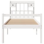 vidaXL Lit bibliothèque sans matelas blanc 90x190cm bois de pin massif