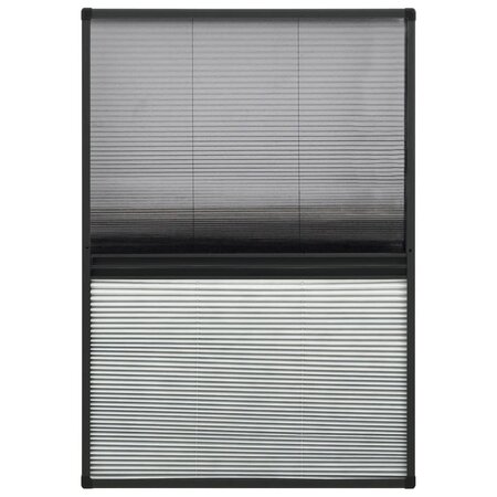 vidaXL Moustiquaire plissée pour fenêtre Aluminium 110x160cm et auvent