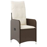 vidaXL Chaises de jardin inclinables lot de 2 et table résine tressée