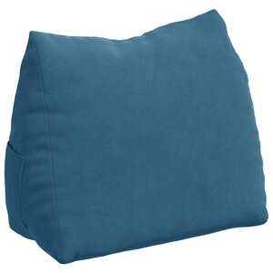 vidaXL Coussin de Dos Bleu 45 x 20 x 35 cm Tissu en velours côtelé