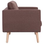 vidaXL Canapé à 3 places Tissu Marron