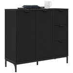vidaXL Buffet avec tiroir Noir 89 5 x 33 x 82 cm Bois d'ingénierie
