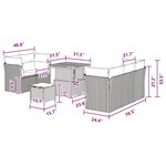 vidaXL Ensemble de canapé de jardin 8 Pièces Noir 80 x 80 x 71 cm