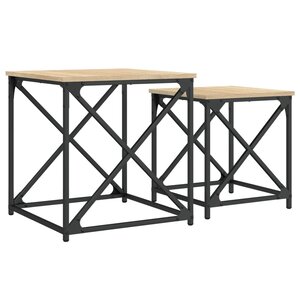 vidaXL Tables basses gigognes 2 Pièces chêne sonoma bois d'ingénierie