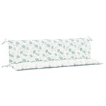 vidaXL Coussins de banc jardin lot de 2 motif de feuilles tissu Oxford