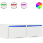 vidaXL Meuble TV avec lumières LED blanc 75x35 5x25 cm