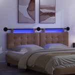 vidaXL Tête de lit suspendue Avec lumière LED Cappuccino Simili cuir