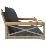 vidaXL Balancelle avec coussins gris 109x62x40 cm résine tressée