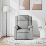 vidaXL Fauteuil de massage inclinable Gris clair Tissu