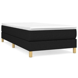 vidaXL Sommier à lattes de lit avec matelas Noir 90x200 cm Tissu
