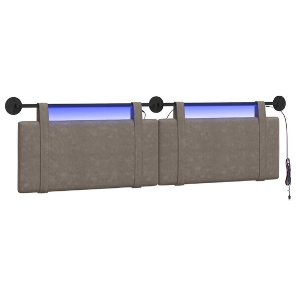 vidaXL Tête de lit suspendue Gris PU antique