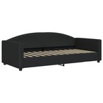 vidaXL Lit de jour avec lit gigogne noir 90x200 cm tissu
