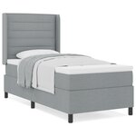 Lit Box Spring avec Matelas Gris clair 90x200 cm en Tissu