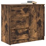 vidaXL Buffet avec tiroir chêne fumé 71x35x65 cm bois d'ingénierie