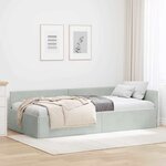vidaXL Cadre de lit d'angle Autre Gris clair 90 x 190 cm