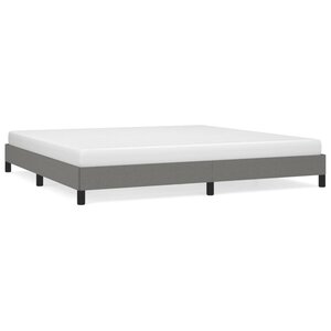 vidaXL Cadre de lit sans matelas gris foncé 200x200 cm tissu
