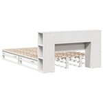 vidaXL Lit bibliothèque sans matelas blanc 120x200 cm bois massif