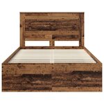 vidaXL Cadre de lit avec tiroir Bois ancien 135 x 190 cm Pin massif