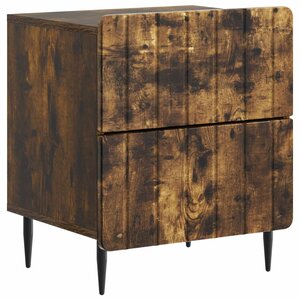 vidaXL Cabinet de chevet avec tiroir Chêne fumé 43 x 34 5 x 49 5 cm