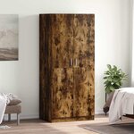 vidaXL Garde-robe Chêne fumé 80x52x180 cm Bois d'ingénierie