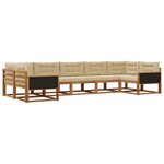 vidaXL Ensemble de canapés d'extérieur 7 Pièces Naturel et Beige