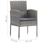 vidaXL Chaises de jardin coussins gris foncé 4 Pièces gris résine tressée