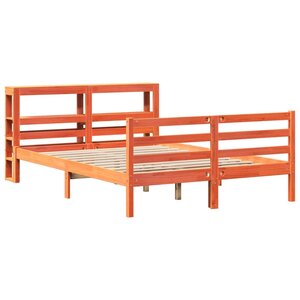 vidaXL Cadre de lit sans matelas cire marron 120x200cm bois pin massif
