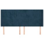 vidaXL Tête de lit avec oreilles Bleu foncé 203x16x118/128 cm Velours