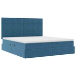 vidaXL Lit de rangement LED avec matelas Bleu foncé 200 x 200 cm