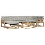 vidaXL Ensemble de canapés d'extérieur 7 pc Blanc et gris clair