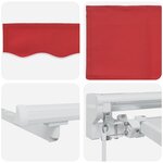 vidaXL Auvent Rétractable Rouge 400x200 cm tissu
