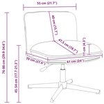 vidaXL Chaise pivotante de bureau crème bouclé comme de la laine tissu