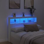 vidaXL Armoire tête de lit avec LED blanc 140x17x102 cm