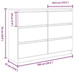 vidaXL Buffet blanc 100x35x76 cm bois d'ingénierie