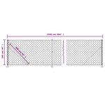 vidaXL Clôture en mailles de chaîne avec bride argenté 1x25 m
