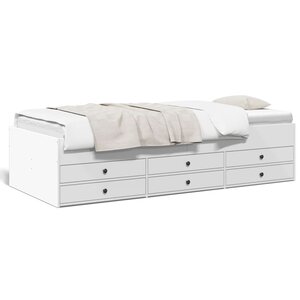 vidaXL Lit de jour avec tiroirs sans matelas blanc 100x200 cm