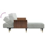 vidaXL Canapé-lit en forme de L gris clair 279x140x70 cm velours