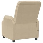 vidaXL Fauteuil inclinable Crème Similicuir daim