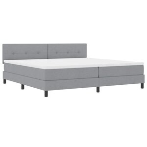 vidaXL Lit boxspring avec matelas Gris clair 200 x 200 cm tissu