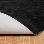 vidaXL Tapis en Peau de Mouton Synthétique Noir 200 x 200 cm Polyester