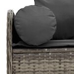 vidaXL Canapé de jardin avec coussins 3 places gris résine tressée
