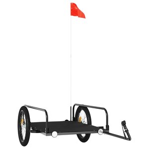 vidaXL Remorque de vélo noir 135x70x37 cm fer