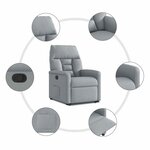 vidaXL Fauteuil inclinable Gris clair Tissu